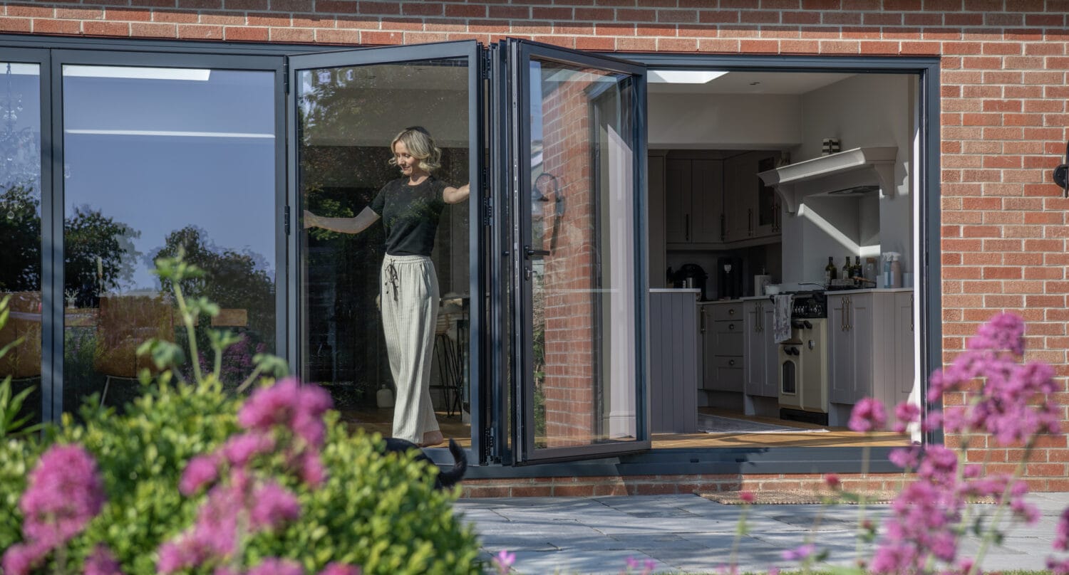 bifold door aluminium grey antracite southall windows bifold door